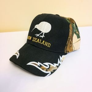 5/$30 New Zealand Kiwi National Bird Camouflage Flame & Black Ball Cap Hat